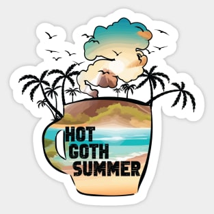 Hot Goth Summer At Beautiful Beach In The Mug Design Sticker